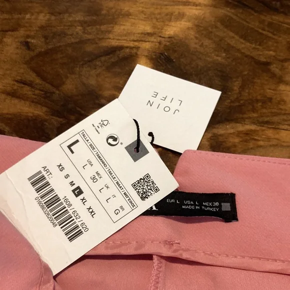 Zara High Waist Slim Fit Trousers Pink - - Picture 10 of 11